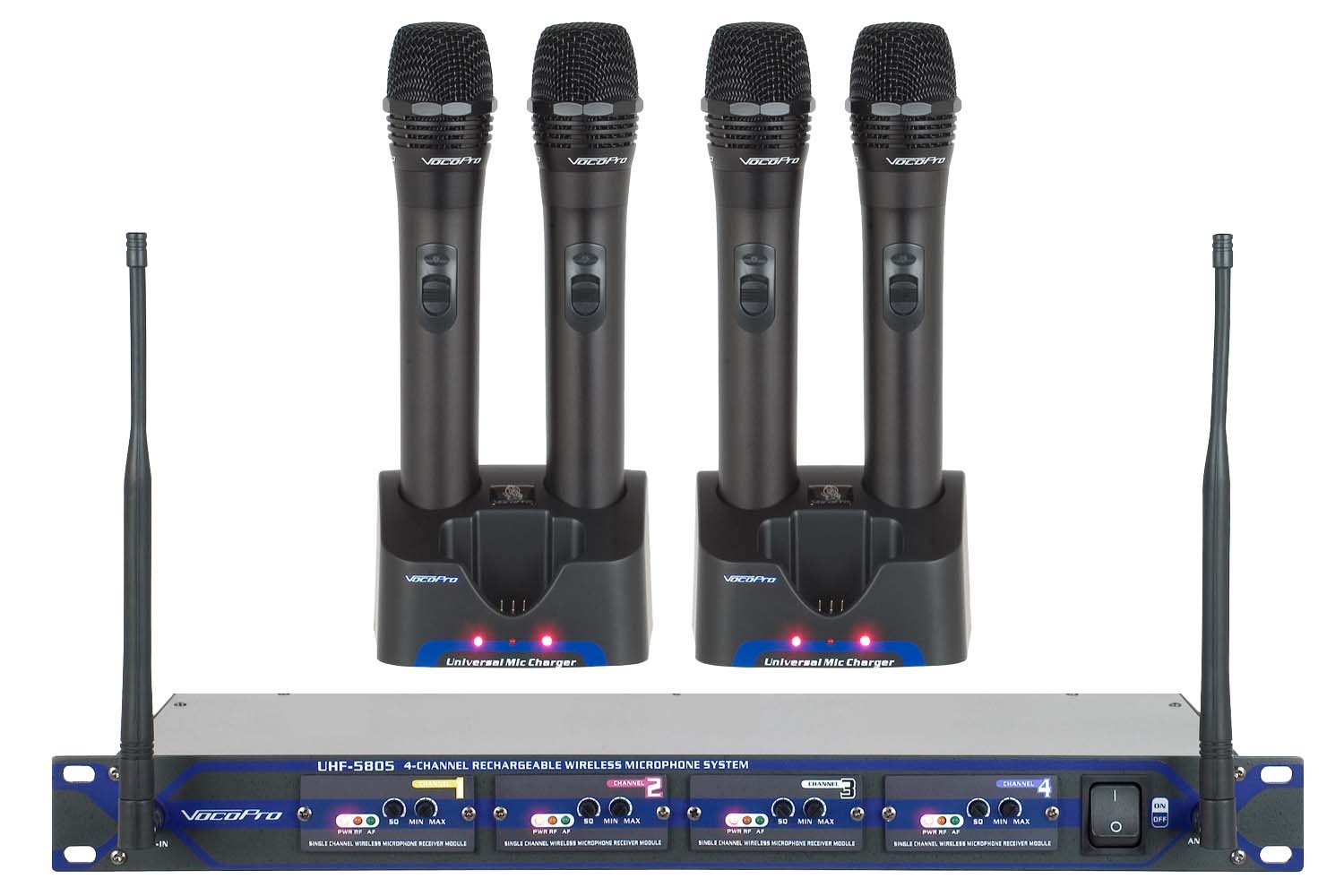 Amazon.com: VOCOPRO UHF580510 Professional Rechargeable 4-Channel